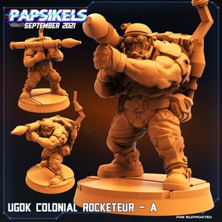 ugok colonial rocketeur - papsikels miniatures Toys & Games Tabletop Characters Creatures Sci-Fi Universe Board Store space trooper stargrave 3d print model - Mito3D