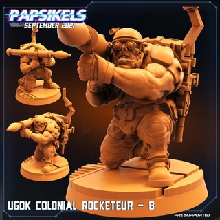 ugok colonial rocketeur - b papsikels miniatures Toys & Games Tabletop Characters Creatures Sci-Fi Universe Board Store rocket trooper grenade stargrave shadowrun 3d print model - Mito3D