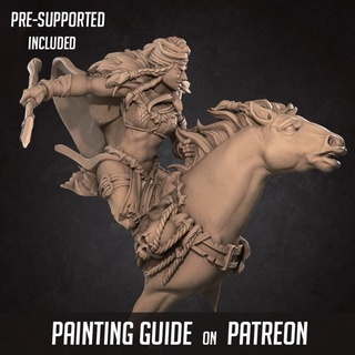 bust anira amazon queen bite bullet Toys & Games Tabletop Characters Creatures Fantasy Universe Board Store female hero leader modular mount spear horseback horse miniature boardgame tabletop patreon dnd mounted amazons 3d print model - Mito3D