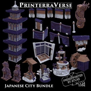 003 mythical japan city printerra studios  Toys & Games Tabletop Tabletop Characters & Creatures Fantasy Universe Board Games Tabletop Tabletop 3D Printable Terrain Fantasy Terrain bamboo buddhism building door fantasy japan japanese mythical pillar statue terrain tower traditional well zen wall magic religion guardian military dungeonsanddragons tabletop minis gate east palace graveyard village tent samurai pagoda d&d myth eastern farmer asian dnd ethnic tabletoprpg camp 5e watermill tatami shinto printerra printerraverse  3d print model - Mito3D