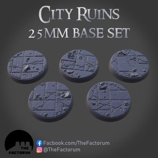 25mm city ruins base set supported andrew noble Toys & Games Tabletop accessories Board Store 40k rpg wargaming warhammer 28mm urban basing rubble 3d print model - Mito3D