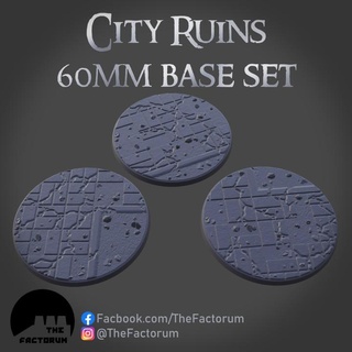 60mm city ruins base set supported andrew noble Toys & Games Tabletop accessories Board Store 40k rpg wargaming warhammer 28mm urban basing rubble 3d print model - Mito3D