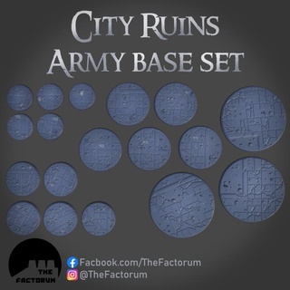 city ruins army basing set pre-supported andrew noble Toys & Games Tabletop accessories Board Store 40k rpg wargaming warhammer base 40mm 60mm 32mm 25mm rubble ruban 3d print model - Mito3D