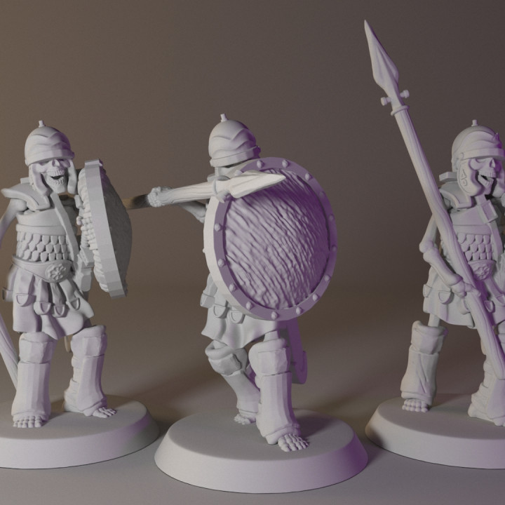 scheletro lancieri impostato supportato gratuito Stormforge minis giocattoli Giochi tavolo personaggi creature fantasia universo tavola osso ossatura draghi dungeon miniature non morti morto gioco d guerrieri negromante combattenti lanciere scheletri 3D print model - Mito3D