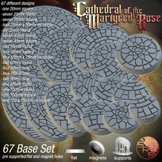 mosaic bases srs studios Toys & Games Tabletop accessories Board fantasy gaming miniatures oval rpg square warhammer church tabletop round sisters sororitas 3d print model - Mito3D
