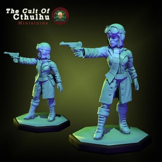 amelia earhart aviator pionner cthulhu investigator 32mm rpg tabletop cosmondo Toys & Games Tabletop Characters Creatures Fantasy Universe Board boardgame aviation lovecraft arkham 3d print model - Mito3D