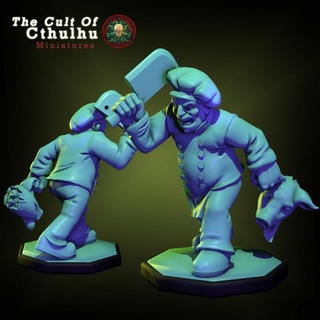 crazy cook cthulhu investigator 32mm rpg tabletop cosmondo Toys & Games Tabletop Characters Creatures Fantasy Universe Board horror miniature boardgame lovecraft arkham mom mansionofmadness 3d print model - Mito3D