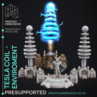 tesla coil - enviroment scatter terain presupported 32mm scale printed obsession Toys & Games Tabletop Characters Creatures Fantasy Universe Board Store 3D Printable Terrain 3d creature dragons dungeons fantasy game gaming hell kickstarter mini monster printing rpg miniature mars pc tabletop fury cyberpunk trap supports lightning electric patreon saturn pad edition d&d dnd 5th rules pathfinder mono cr10 photon heaven npc ultra elegoo cr20 ttrpg 5e hath pre-supported stats illustrated enviromental 3d print model - Mito3D