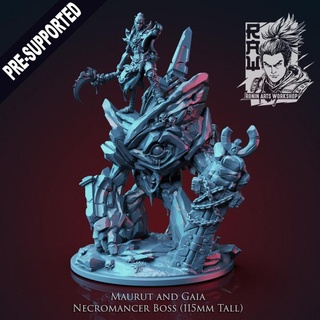 maurut gaia - necromancer stone golem hector moran Toys & Games Tabletop Characters Creatures Fantasy Universe Board Store fantasy mini miniatures monster undead dungeonsanddragons darkelf dnd pathfinder printables 3d print model - Mito3D