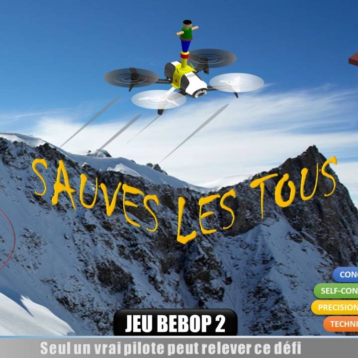 bebop 2 jeu sauves tous les 3d concorrência design drone papagaio bebop2 sauvetage 3D print model - Mito3D