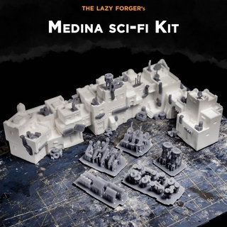 medina sci fi kit preguiçoso forjar brinquedos jogos tampo mesa 3D imprimível terreno borda loja Sci Fi industrial mecânico moderno guerra scifi jogo 6mm 10mm 15mm 3d print model - Mito3D
