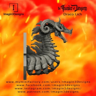pre supported draco lich imagin3designs Toys & Games Tabletop Characters Creatures Fantasy Universe Board Store Fan Art Busts bust creature detailed dragon fantasy undead painting death resin necromancy dracolich thethunderofdragons undeaddragon 3d print model - Mito3D