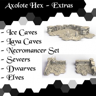 axolote hex - extra textures gaming Toys & Games Tabletop 3D Printable Terrain Board Store rpg map tiles d&d grid gloomhaven frosthaven battlemap 3d print model - Mito3D