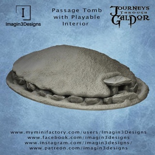 passage tomb imagin3designs Toys & Games Tabletop 3D Printable Terrain Board Store ancient fdm terrain 28mm playableinterior passagetomb newgrange 3d print model - Mito3D