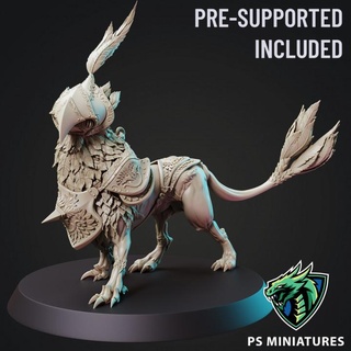 hawkhound pose 1 - includes 2 variants paul scott Toys & Games Tabletop Characters Creatures Fantasy Universe Board Store animal bird creature dog fantasy guard hound monster hawk multipart fusion canine armoured patterned gryphon feathered demigryph gryph 3d print model - Mito3D