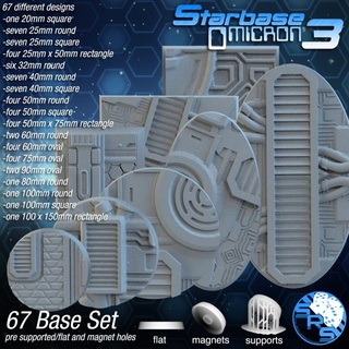 sci fi bases new srs studios Toys & Games Tabletop accessories Characters Creatures Sci-Fi Universe Board alien futuristic gaming miniatures oval rpg sci-fi space warhammer tau scifi tabletop cyberpunk starship round cyber starbase 3d print model - Mito3D