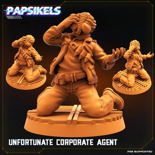 desgraciado corporativo agente papsikels miniaturas juguetes juegos mesa caracteres criaturas Sci Fi universo tablero Tienda cara abrazador víctima 3d print model - Mito3D