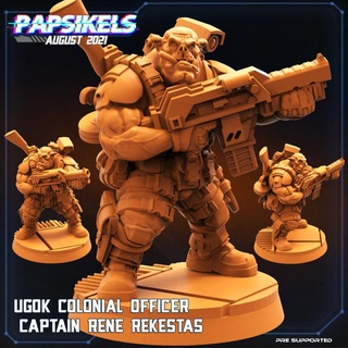ugok colonial officer captain rene rekestas papsikels miniatures  Toys & Games Tabletop Tabletop Characters & Creatures Sci-Fi Universe Tabletop Tabletop Characters & Creatures Board Games Tabletop Store leader ugok  3d print model - Mito3D