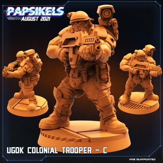 ugok colonial trooper - c papsikels miniatures  Toys & Games Tabletop Tabletop Characters & Creatures Sci-Fi Universe Tabletop Tabletop Characters & Creatures Board Games Tabletop Store gun trooper rifle ugok  3d print model - Mito3D