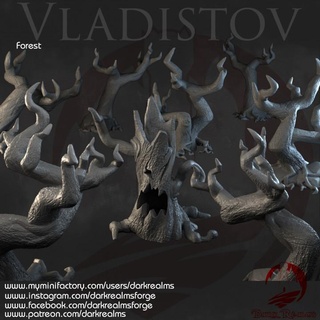 dark realms vladistov - twisted forest forge Toys & Games Tabletop Characters Creatures Fantasy Universe Board Store terrain trees 3d print model - Mito3D