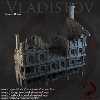 sombre royaumes gouvernement taverne ruines forger jouets Jeux table personnages créatures fantaisie univers planche boutique 3D imprimable terrain bâtiment 3d print model - Mito3D