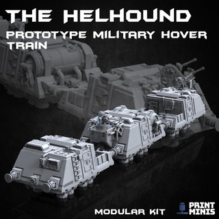 helhound military hover train - automata collection print minis Toys & Games Tabletop Characters Creatures Sci-Fi Universe Vehicles Machines Board machine modular sci-fi tank terrain vehicle scenery dieselpunk 3d print model - Mito3D
