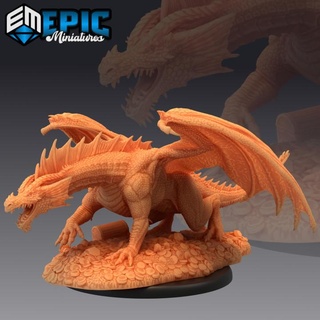 young fire dragon classic mountain encounter red flame drake epic-miniatures Toys & Games Tabletop Characters Creatures Fantasy Universe Board fantasy medieval monster rpg warhammer sla enemy tabletop dungeon dnd pathfinder npc pre-supported supported pre 3d print model - Mito3D