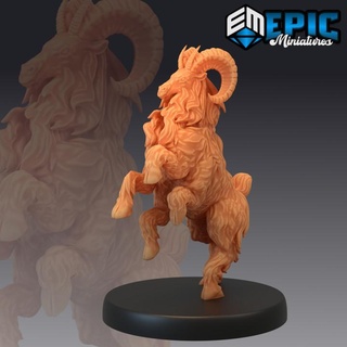 climbing ram attacking six legged mountain goat epic-miniatures Toys & Games Tabletop Characters Creatures Fantasy Universe Board Store animal fantasy medieval monster rpg warhammer wild sla enemy tabletop dungeon encounter dnd pathfinder npc pre-supported supported pre 3d print model - Mito3D