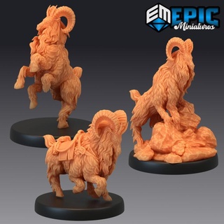 climbing ram set six legged mountain goat epic-miniatures Toys & Games Tabletop Characters Creatures Fantasy Universe Board Store animal fantasy medieval monster mount rpg warhammer wild sla enemy tabletop dungeon encounter dnd pathfinder saddle npc pre-supported supported pre 3d print model - Mito3D