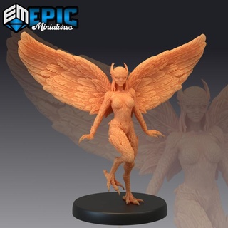 mountain harpy masked half bird lady classic encounter epic-miniatures Toys & Games Tabletop Characters Creatures Fantasy Universe Board Store fantasy female girl medieval monster rpg warhammer woman sla enemy tabletop dungeon dnd pathfinder npc pre-supported supported pre 3d print model - Mito3D