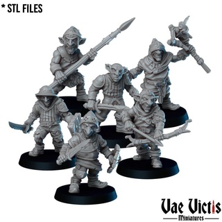 goblin set pre-supported vae victis miniatures Toys & Games Tabletop Characters Creatures Fantasy Universe Board Store archer fantasy fighter rpg unit warrior wizard tabletop lancer dnd shaman bowman supported 3d print model - Mito3D