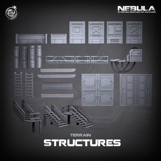 scifi structures pre-supported nebula cast n play Toys & Games Tabletop Characters Creatures Sci-Fi Universe 3D Printable Terrain Board Store modular structure props 3d print model - Mito3D