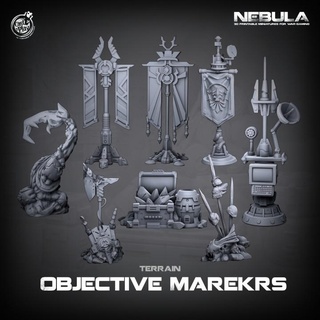 objective markers pre-supported cast n play Toys & Games Tabletop Characters Creatures Sci-Fi Universe 3D Printable Terrain Board Store wargaming marker wargame objectives 3d print model - Mito3D