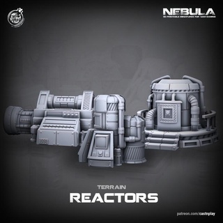 reactors pre-supported cast n play Toys & Games Tabletop Characters Creatures Sci-Fi Universe 3D Printable Terrain Board Store terrain props scifi bits nebula 3d print model - Mito3D