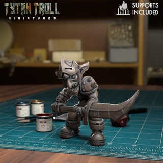 cin mızrakçı 01 pre supported Tytantroll minyatürler oyuncaklar oyunlar masaüstü karakterler yaratıklar fantezi Evren yazı tahtası mağaza ejderhalar Zindanlar minis önceden desteklenen 3d print model - Mito3D