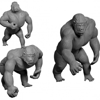 dnd gorilla miniatures michael wood Toys & Games Tabletop Characters Creatures Fantasy Universe Board Store animal miniature resin 3d print model - Mito3D