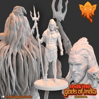 shiva jatadhar 1 emaranhado cabelo ventilador arte açao figuras casa jardim utensílios domésticos enfeites tampo mesa personagens criaturas fantasia universo Deus hindu Índia tridente indiano dreadlocks 3d print model - Mito3D