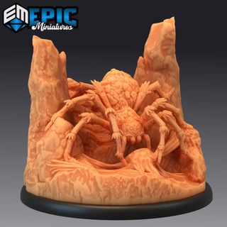 giant rock spider eating mountain arachnid epic-miniatures Toys & Games Tabletop Characters Creatures Fantasy Universe Board Store fantasy medieval monster rpg warhammer sla enemy tabletop dungeon dnd pathfinder npc pre-supported supported pre 3d print model - Mito3D