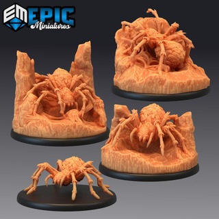 giant rock spider set mountain arachnid epic-miniatures Toys & Games Tabletop Characters Creatures Fantasy Universe Board Store fantasy medieval monster rpg warhammer sla enemy tabletop dungeon dnd pathfinder npc pre-supported supported pre 3d print model - Mito3D