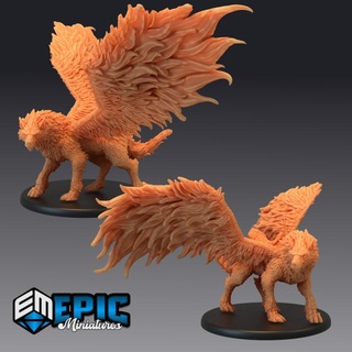 winged wolf mount dire sky wolves wild flying beast mountain encounter epic-miniatures Toys & Games Tabletop Characters Creatures Fantasy Universe Board Store fantasy medieval monster rpg warhammer sla enemy tabletop dungeon dnd pathfinder saddle npc pre-supported supported pre 3d print model - Mito3D