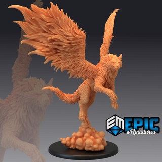 winged wolf flying dire sky wolves wild beast mountain encounter epic-miniatures Toys & Games Tabletop Characters Creatures Fantasy Universe Board Store fantasy medieval monster rpg warhammer sla enemy tabletop dungeon dnd pathfinder npc pre-supported supported pre 3d print model - Mito3D