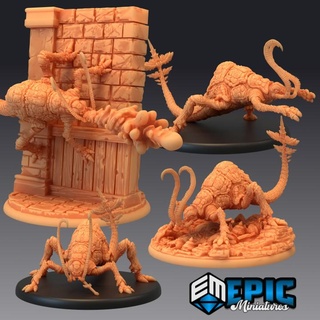 rust creeper set metal eating insect monster classic encounter epic-miniatures Toys & Games Tabletop Characters Creatures Fantasy Universe Board Store fantasy medieval rpg warhammer sla enemy tabletop dungeon dnd pathfinder npc pre-supported supported pre 3d print model - Mito3D