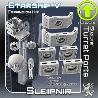 sleipnir turret ports expansion kit 2nd dynasty Toys & Games Tabletop Characters Creatures Sci-Fi Universe 3D Printable Terrain Board miniatures sci-fi space star war scifi tabletop starship landing 28mm openlock traveller danger starfinder traveler 3d print model - Mito3D