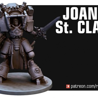 Joan st Clair jukko oyuncaklar oyunlar masaüstü karakterler yaratıklar Sci Fi Evren yazı tahtası mağaza minyatür bilimkurgu savaş oyunu Grimdark kırmızı hacı 3d print model - Mito3D