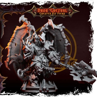 dror 'grezuul - greater pit fiend hack+slash minis Toys & Games Tabletop Characters Creatures Fantasy Universe Board Store demon devil pitfiend pitlord 3d print model - Mito3D