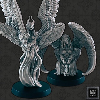 chained wrathful angel support-free evan carothers Toys & Games Tabletop Characters Creatures Fantasy Universe Board Store church supportless 3d print model - Mito3D
