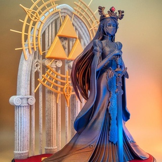 rainha zelda mandioca sepp nen brinquedos jogos ventilador arte casa jardim utensílios domésticos enfeites coroa estatueta ficar pé espada Admirador sopro selvagem 3d print model - Mito3D