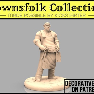 orco macellaio mia kay giocattoli Giochi tavolo personaggi creature fantasia universo tavola draghi dungeon gioco giochi mini rpg miniatura cittadini 3d print model - Mito3D