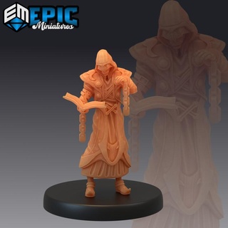dark cultist spellbook evil chained sorcerer demon & devil worshiper epic-miniatures Toys Games Tabletop Characters Creatures Fantasy Universe Board Store book fantasy medieval monster rpg warhammer magic sla enemy tabletop summon summoning dungeon spell dnd pathfinder npc pre-supported supported pre 3d print model - Mito3D