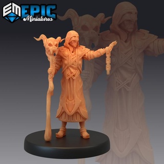 dark cultist summoning staff evil chained sorcerer demon & devil worshiper epic-miniatures Toys Games Tabletop Characters Creatures Fantasy Universe Board Store fantasy medieval monster rpg skull warhammer wizard sla enemy tabletop summon warlock dungeon dnd pathfinder npc pre-supported supported pre 3d print model - Mito3D